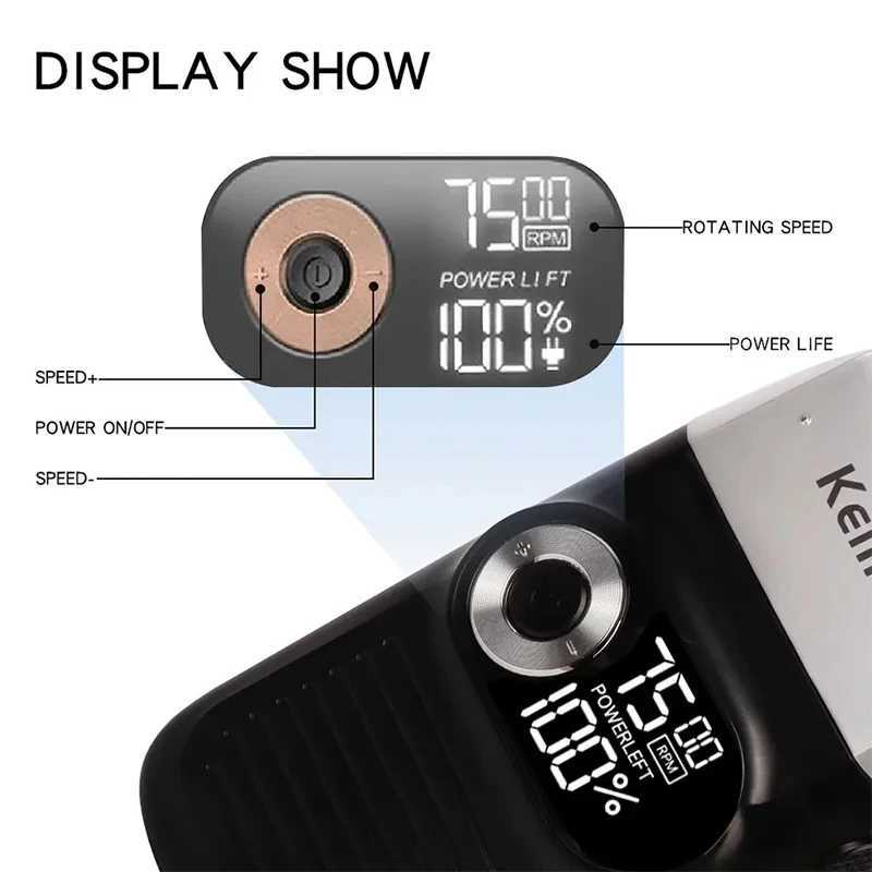 Kemei KM-2026 Mens Electric Shaver Professional Hair Clipper LCD Display Beard Trimmer Hair Trimmer Mane USB Shaver MaleW250117