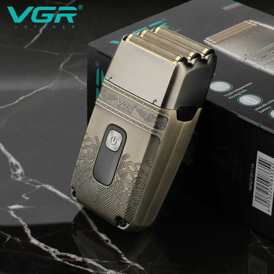 Original VGR Metal Wet Dry Electric Shaver For Men Beard And Hair Facial Electric Razor Balds Head Shaving Mane RechargeableW250117