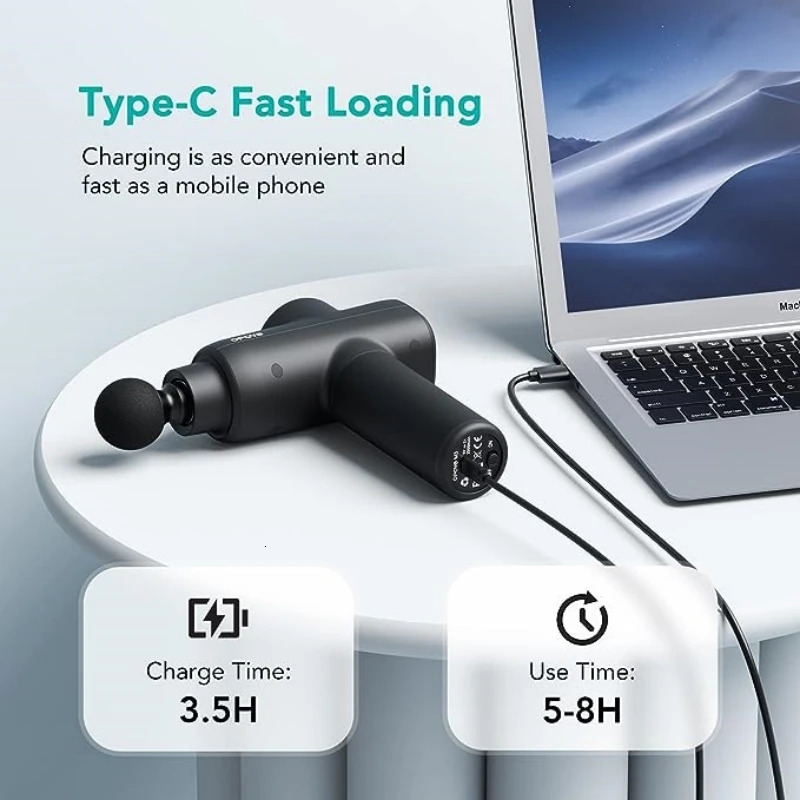 Opove M3 Black Massage Gun with Adjustable Speed Levels Long Battery Life Quiet and Portable n 10mm 250108