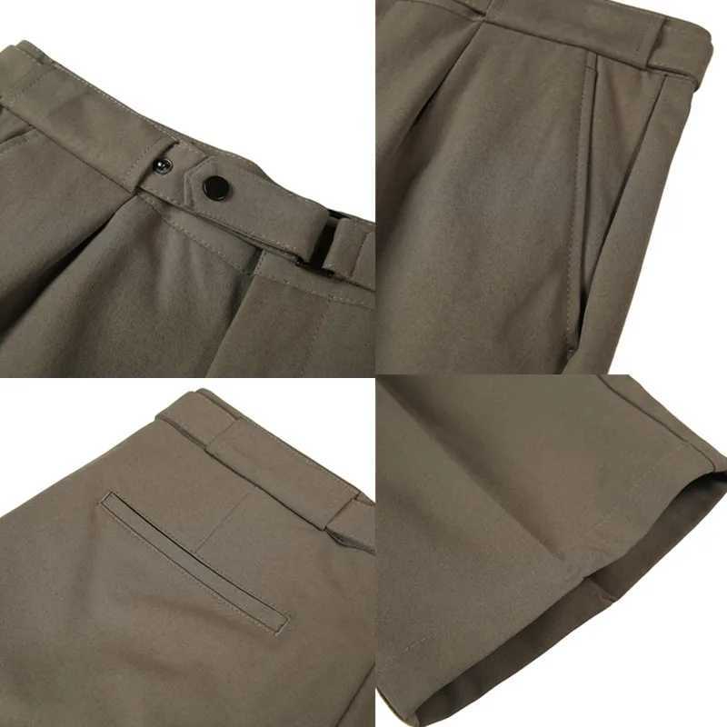 Fashion Summer Knee Length Shorts With Belt Men Clothing Business Formal Wear Slim Fit Casual Solid color Short Homme 4 Colors W250117