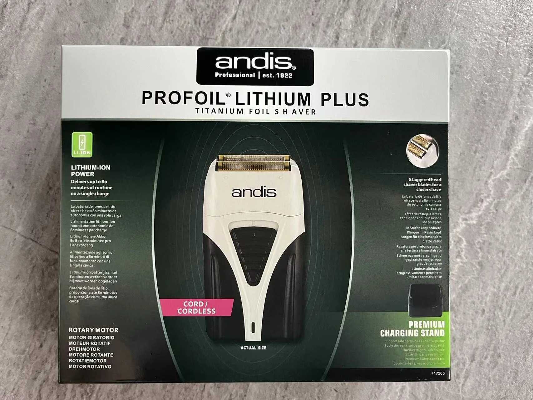 Original American Profoil Lithium Plus 17205 Barber Hair Cleaning Electric Shaver for Men Razor Bald Hair Clipper SuppliesW250117