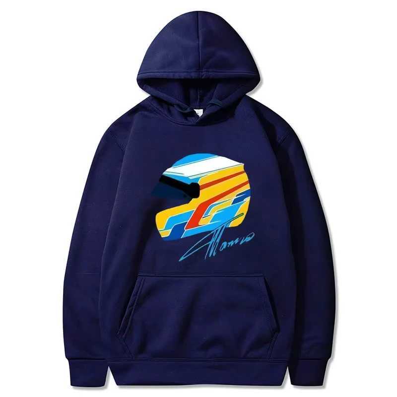 Fernando Alonso Helmet F Spring and Autumn Hoodie Long Sleeve Top Cartoon Oversized Y2k Clothing Gaming Mens Street Wear W250117