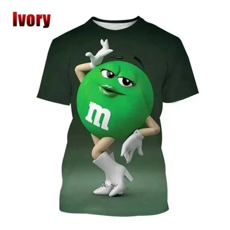 M ms Chocolate Beans Mens T-shirts 3D Print Fashion Short Sleeve O-Neck Hip Hop Oversized Harajuku Y2K T Shirt Unisex Clothes W250117