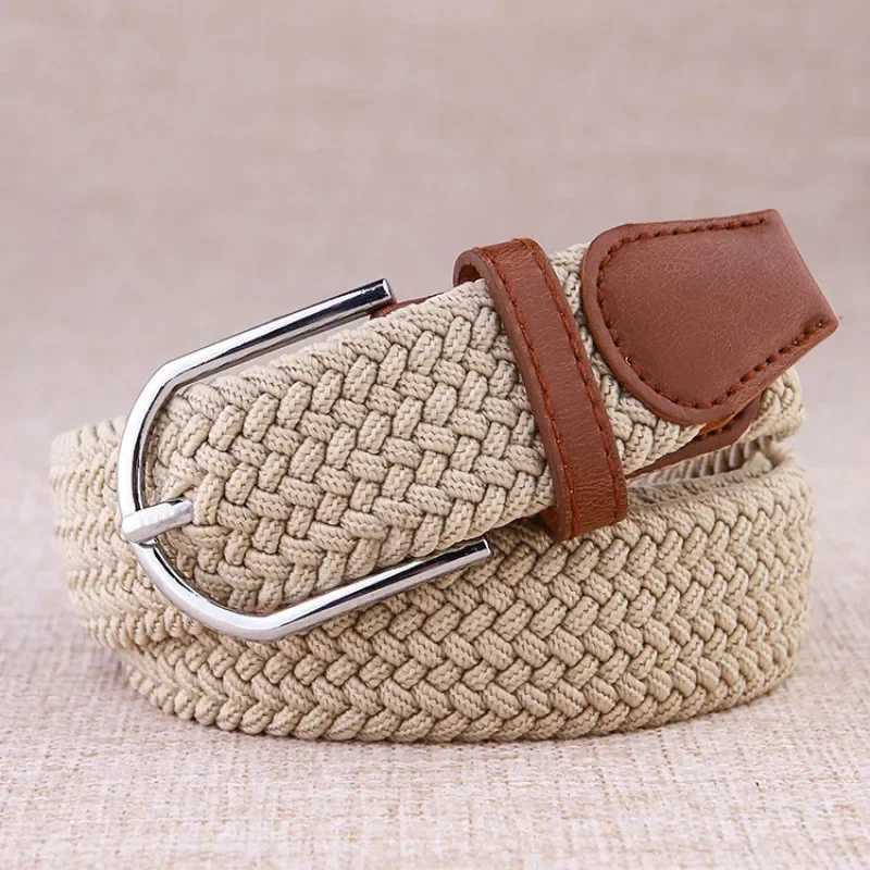 High Quality Fashionable Elastic Canvas Belt for Women Men Knitted Waistband Pin Buckle Adjustable Casual Canvas Belts for Jeans W250120