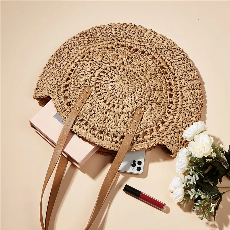Large Capacity Handbag Holidays Pack Handmade Straw Shoulder Bags For Women Big Travel Beach Bag bolsa feminina 250120