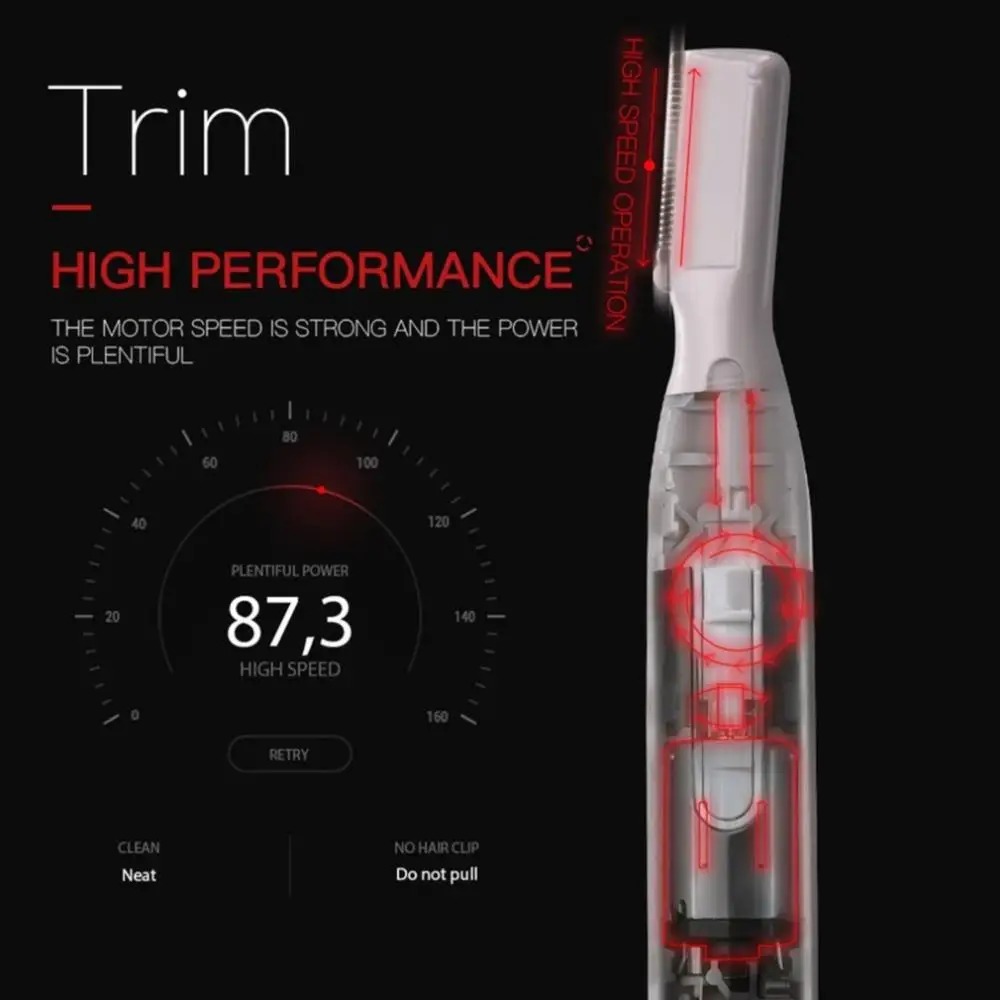 Electric Eyebrow Trimmer/Face Eyebrow Hair Remover /Mini Facial Razor/ Instant Painless Portable Epilator 250121