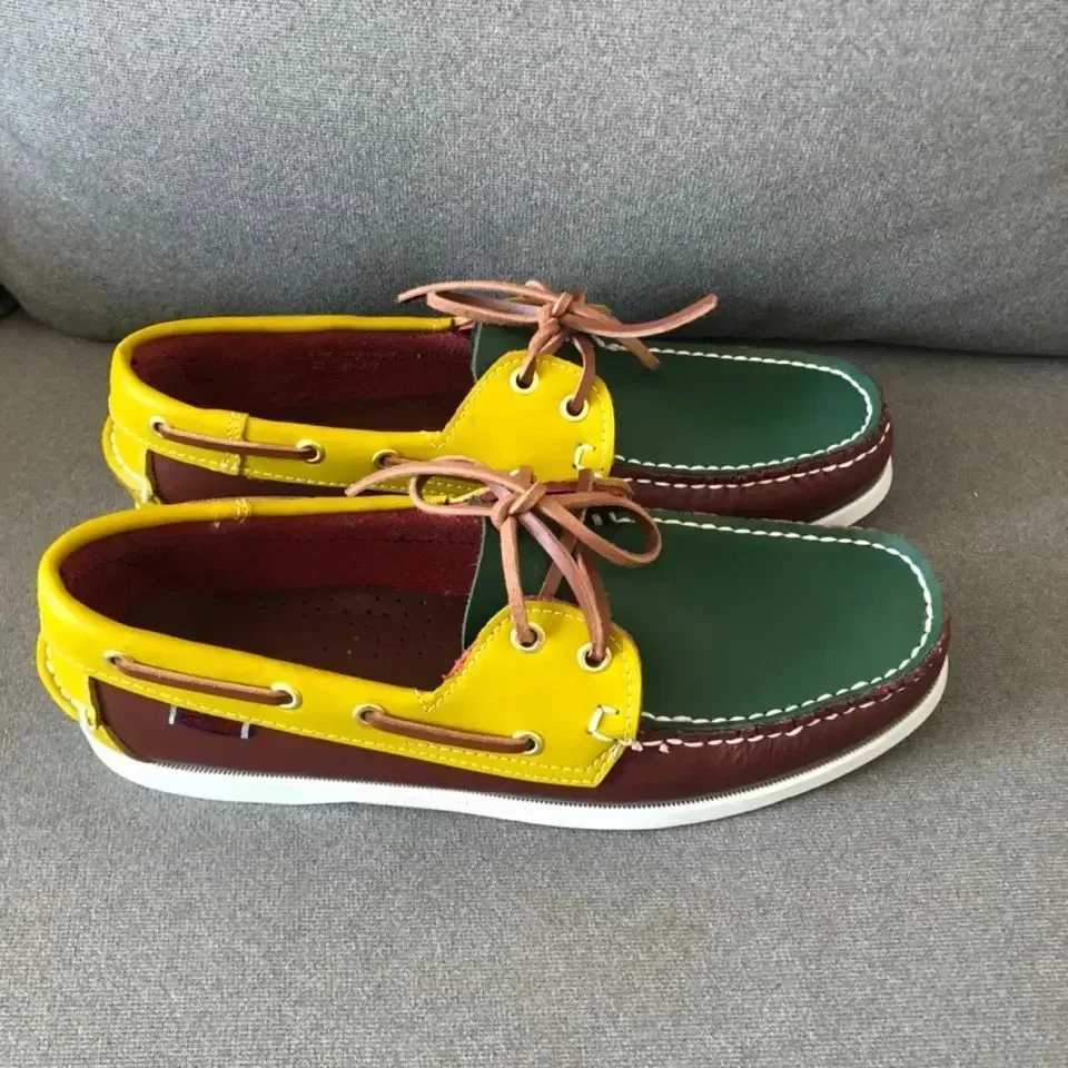 2025 Handmade Loafers Shoes for Men Genuine Leather Driving Shoes Designer Fi Docksides Boat Shoes Men FlatXJ250118