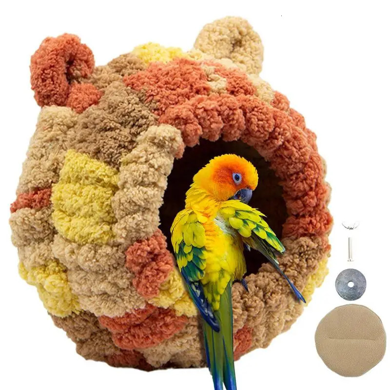 Parrot Breeding Nest Bed Versatile Bird Sleeping Hut Parakeet Sleeping Nest Breathable Bird Nest House Winter Warm Parrot Nest 250121