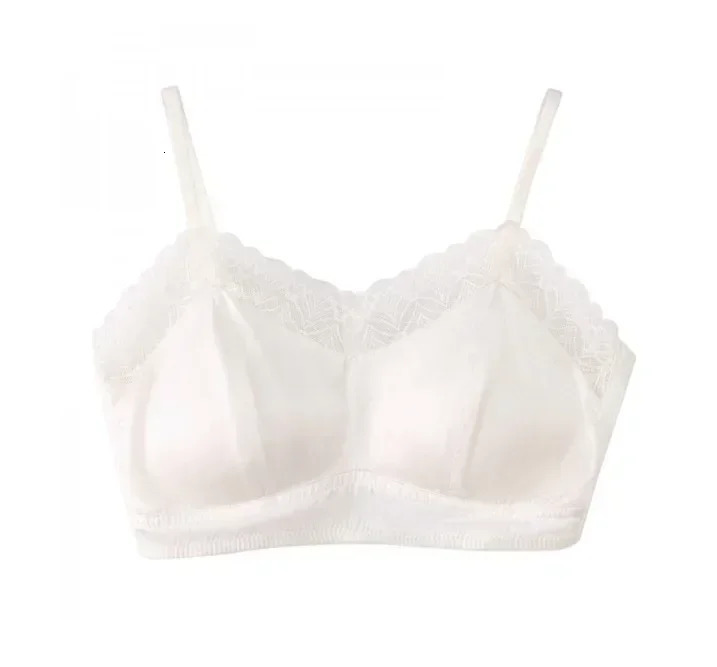 Womens Silkworm Silk Without Steel Ring Anti Slip Gathering Traceless Sexy Lace Full Cup Bra Women Underwear 250122