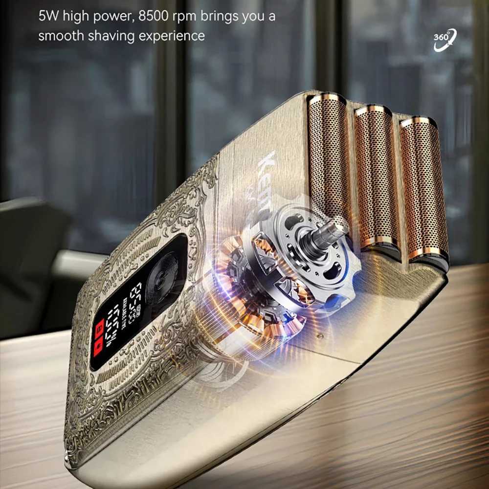 Kemei Electric Triples shaver rechargeable hair cutting foil shaver professional cordless bald shaver for men 8500RPMW250117