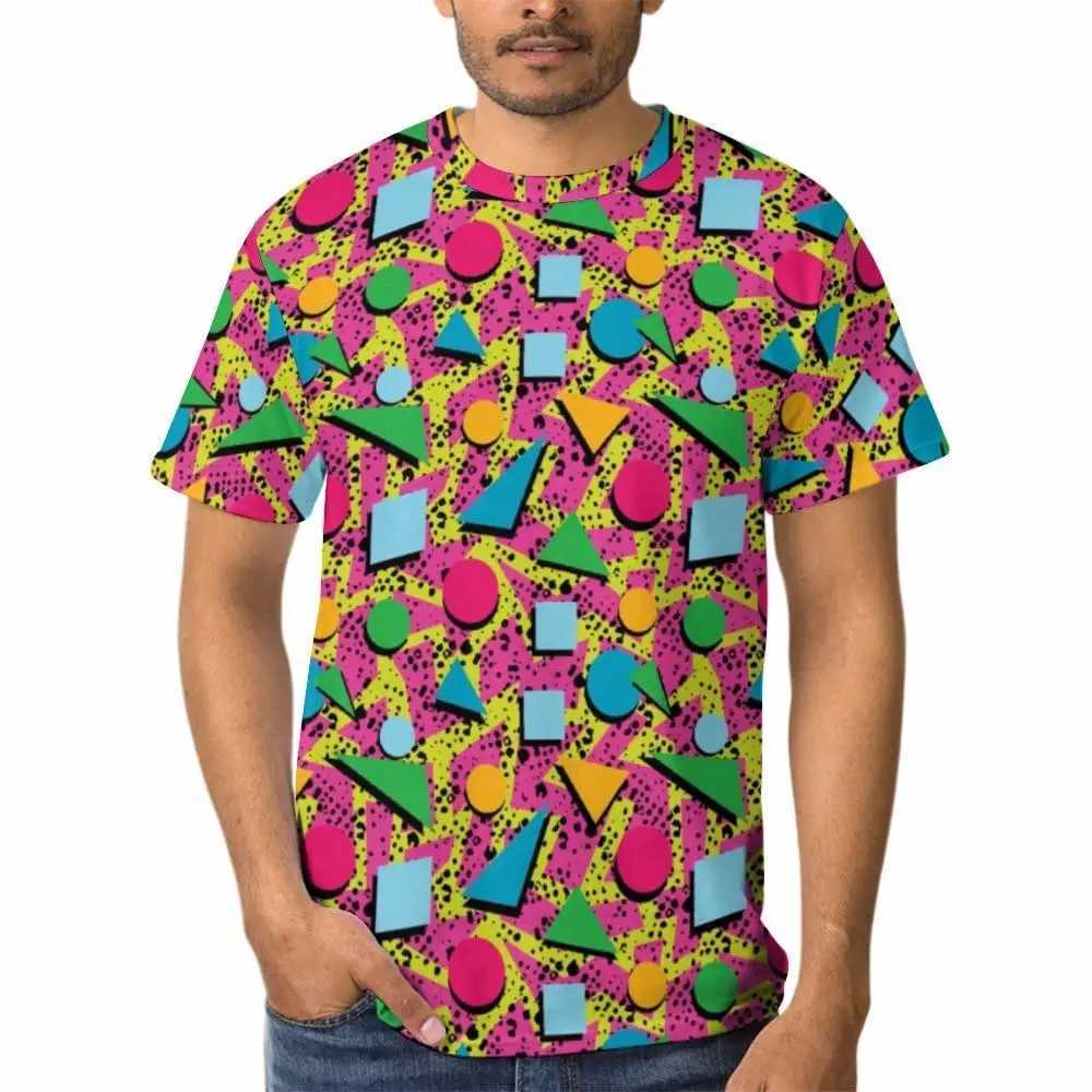 80s 90s 3D Print T-Shirts Men Hip Hop Short Sleeve T Shirt Neon Disco Party Costume Oversized Tees Harajuku Y2k Top Kid Clothing W250117