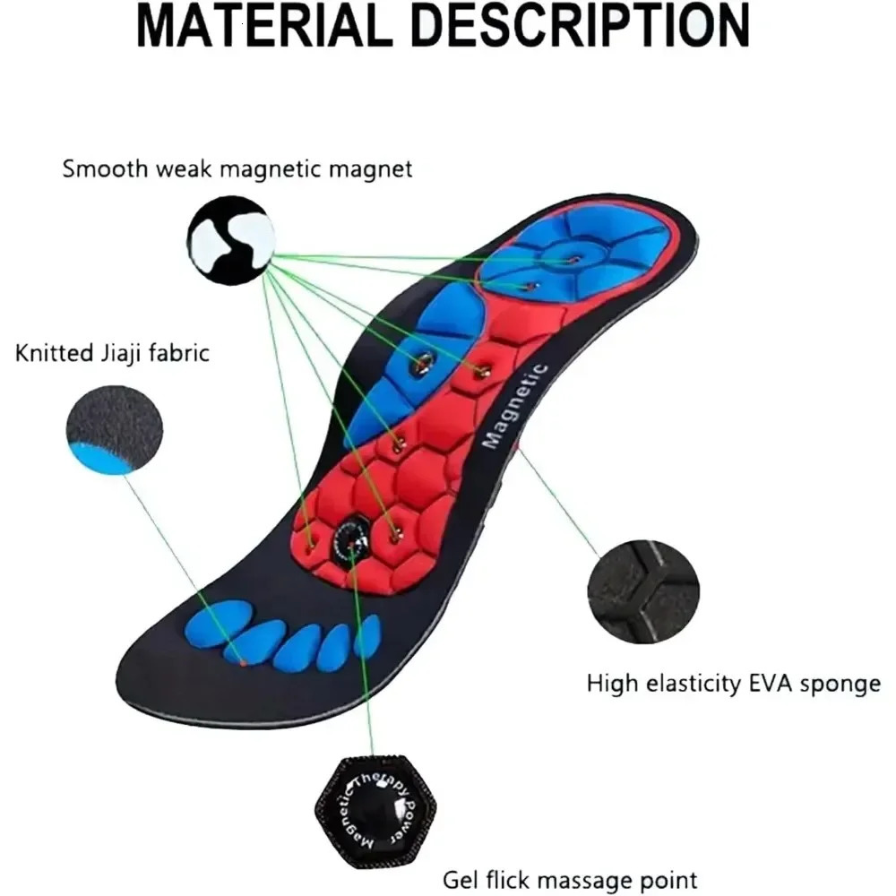 Magnetic Therapy Massage Insoles Foot Acupressure Enhanced Magnetic Insole Point Therapy Feet Body Detox Insert Orthopedic Pads 250120