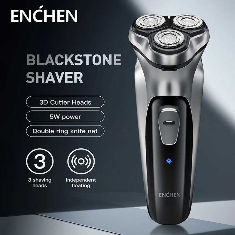 ENCHEN Blackstone Electrical Rotary Shaver for Men 3D Floating Washable Type-C USB Rechargeable Shaving Beard ManeW250117