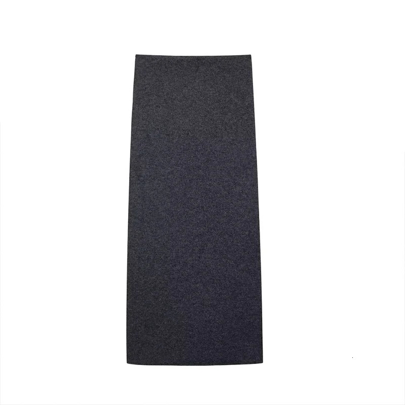 Willshela Women Fashion 2 Piece Sets Grey Single Breasted Sweater Vintage Elastic Waist Skirt Female Chic Lady Skirts Set 250122