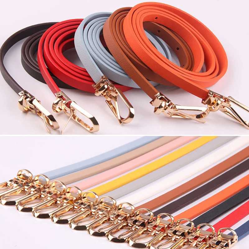 Fashion Leather Thin Belts For Women Black Skinny Waistband Metal Pin Buckle Adjustable Belt Jeans Sweater Decorative Waistband W250120