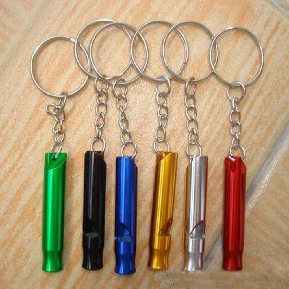 13510Pcs Camping Whistle Tool Outdoor Metal Multifunction Pendant Keychain Keyring Survival Emergency Tools 250107