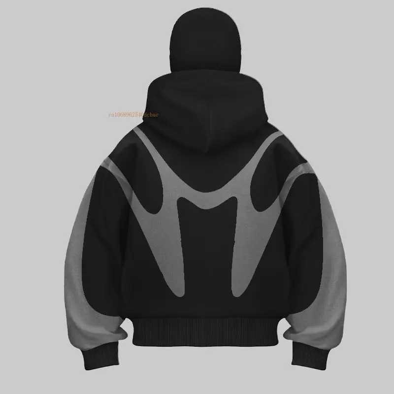 Zipper Hoodie Mens Autumn/Winter New Style Street Loose Y2K Couple Top Trendy Double Hat Unique Design Hooded Sweatshirt W250117