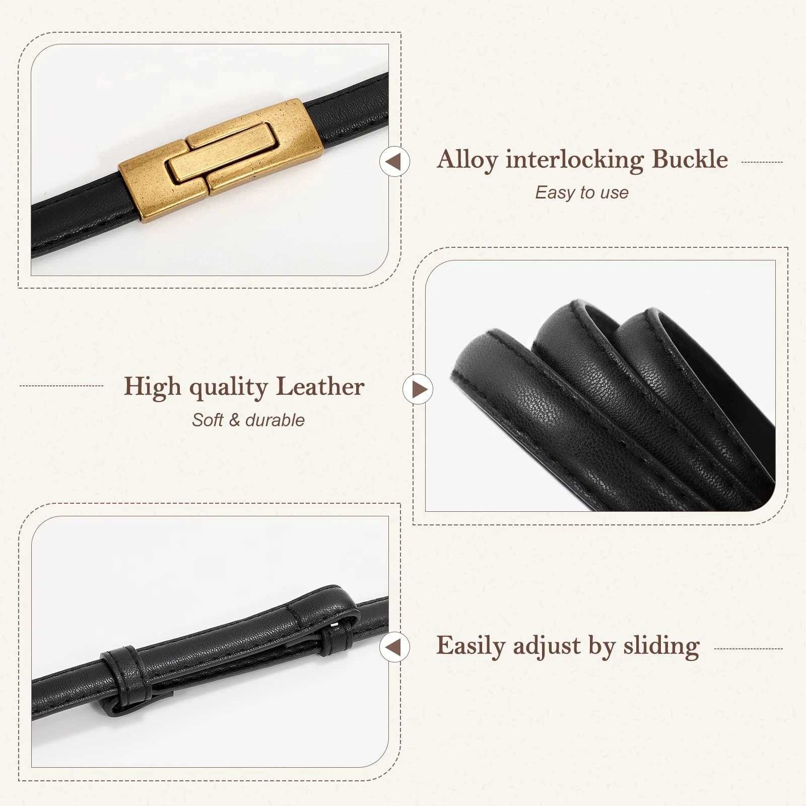Womens tight patent leather ultra-thin belt with adjustable alloy buckle waist belt W250120