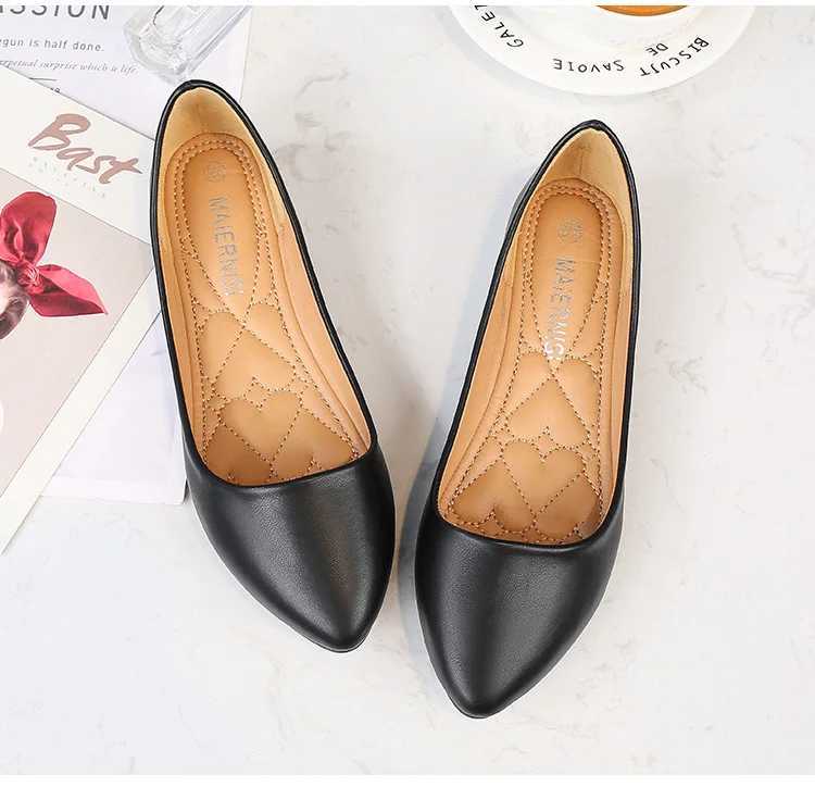 Spring Autumn Woman Flats Pointed Toe Slip Flat Shoes Ladies Ballet Flats Boat Shoes Fi Plus Size 36-42 43 46XJ250118