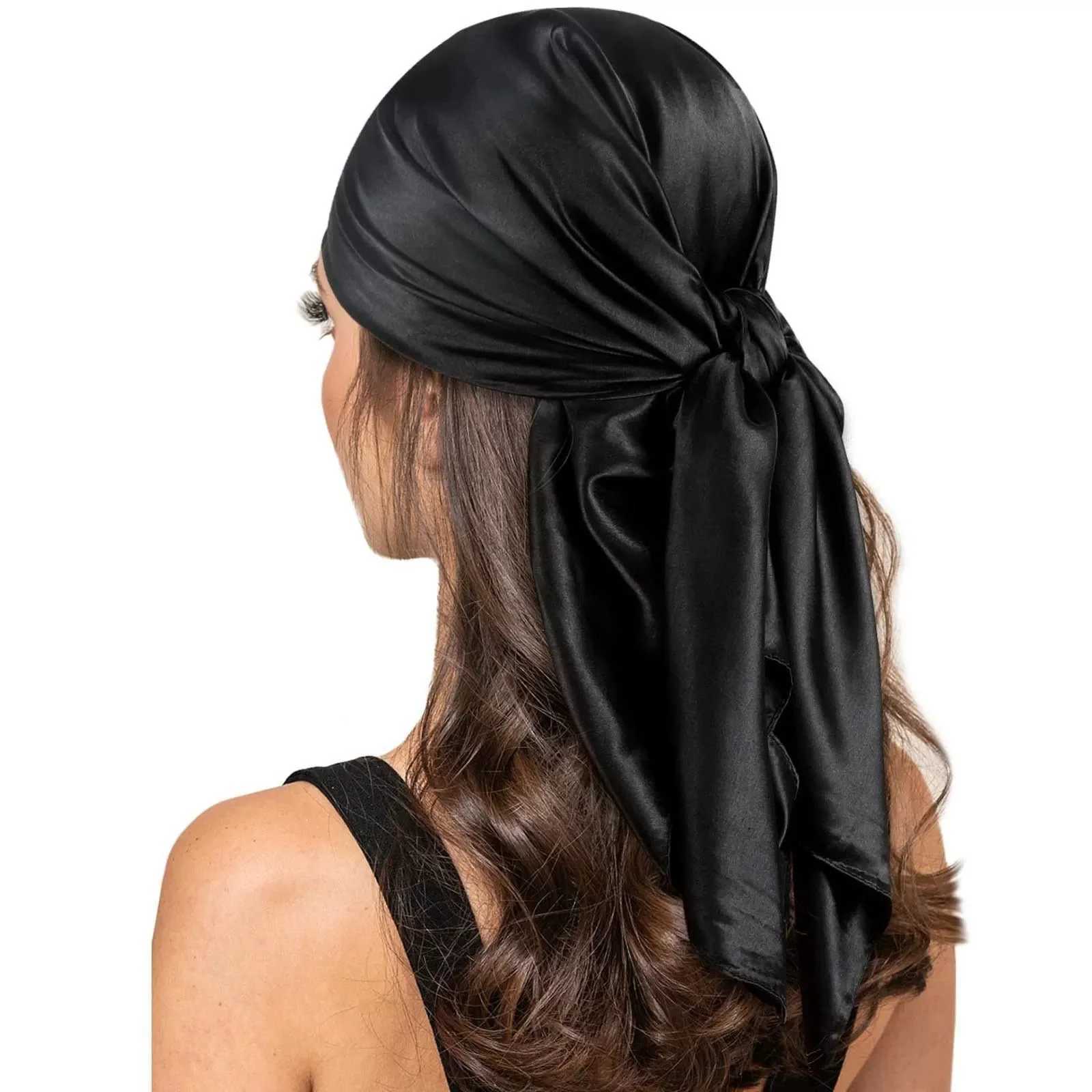 90*90cm Silk Scarf Scarftop Hears For Woman Fashion Seasons Hair Accories Hijab Foulard Bandana Femme Headscarf W250118