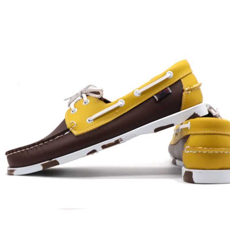 Mens Casual Genuine Suede Leather Docksides Classic Boat Shoes Loafers Shoes Unisex Handmade Shoes High QualityXJ250118