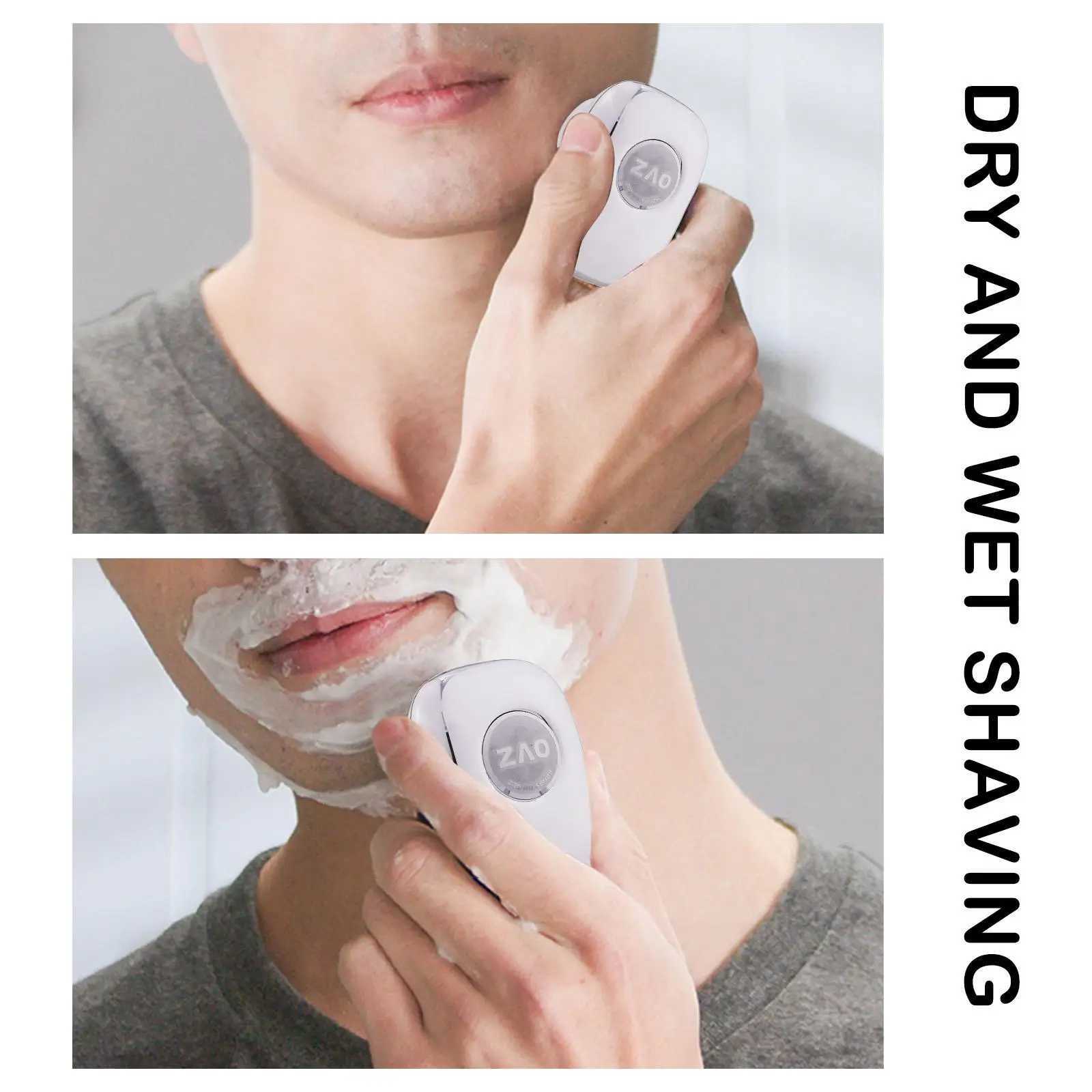 New portable mini light waterproof electric Zao shaver USB charging wet colorless facial beard shaver for family travelW250117
