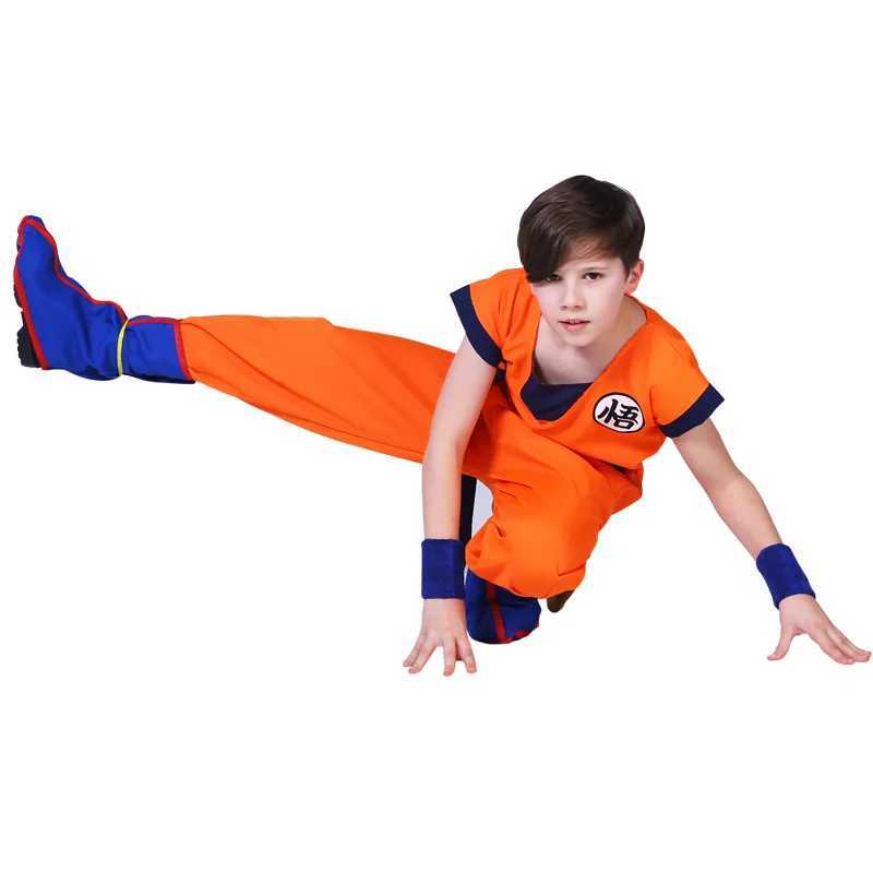 Kids Anime Z Son Goku Cosplay Costume Boy Carnival Party Suit Goku Sun Fancy Dress Vest Belt Wrister Children Halloween Dress Up W250117