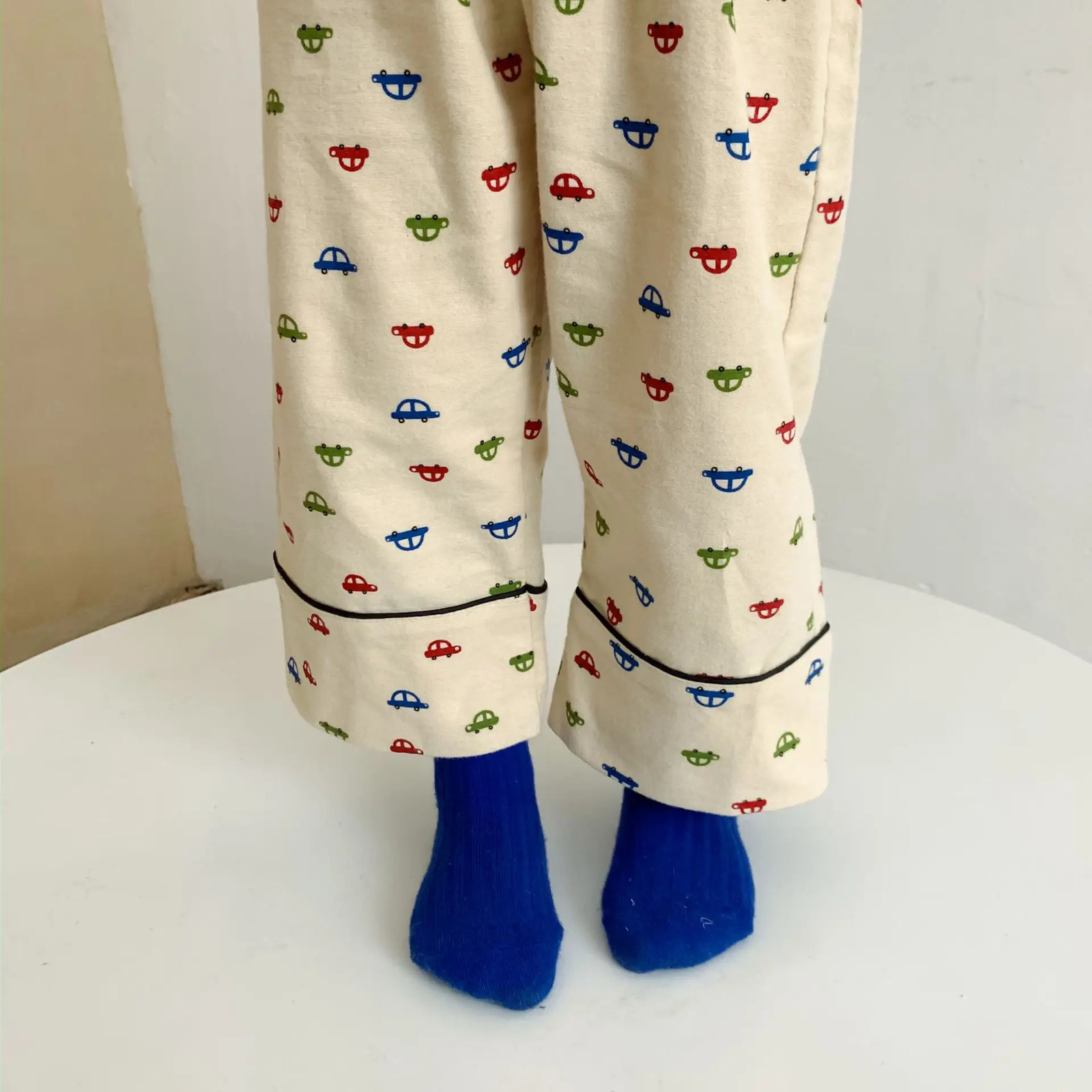 Korean Spring Autumn Childrens Boys 2PCS Pajamas Set Pure Cotton Brushed Cartoon Topspants Suit Kids Baby Boys Homewears 250121