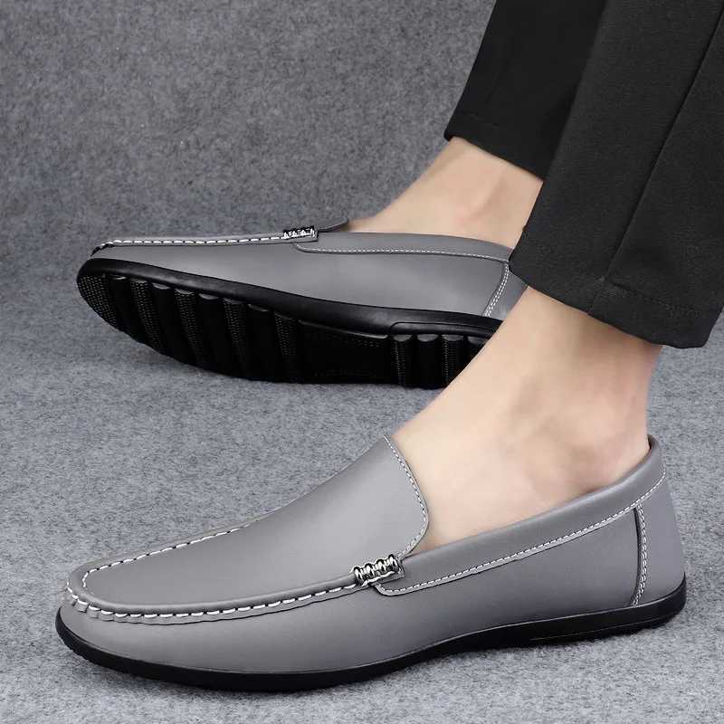 2025 Handmade Casual Men Genuine Leather Shoes Leather Casual Shoes Men Loafers Comfy Boat ShoesXJ250118