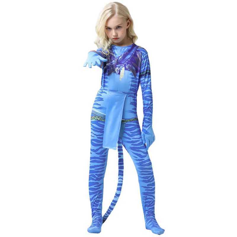 Avatar childrens costume role-playing children boys and girls Avatar Water Road aliens Christmas Halloween and makeup party W250117