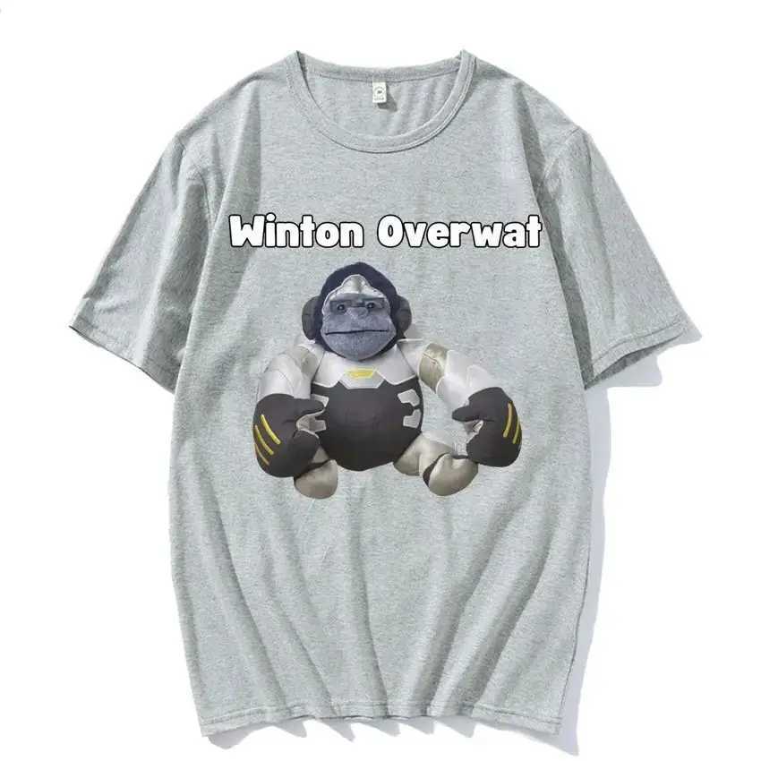 Winton Overwat Meme Funny Gaming Graphic T Shirt Fashion Gothic Humor T-shirts Men Women Oversized Cotton T-shirt Y2k Streetwear W250117