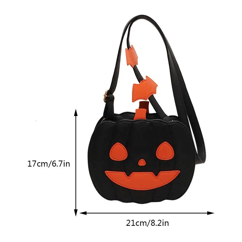 Pumpkin Crossbody Bag for Women Pumpkin Shoulder Bag Female Halloween Bag PU Leather Demon Messenger Bag Halloween Shopper Bag 250120