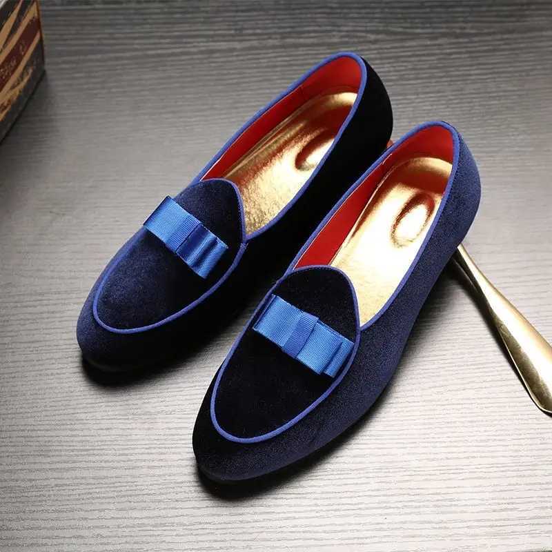 Man Casual Shoes with Bowknot Driving Loafers For Men Trendy Party Wedding FlatsXJ250118