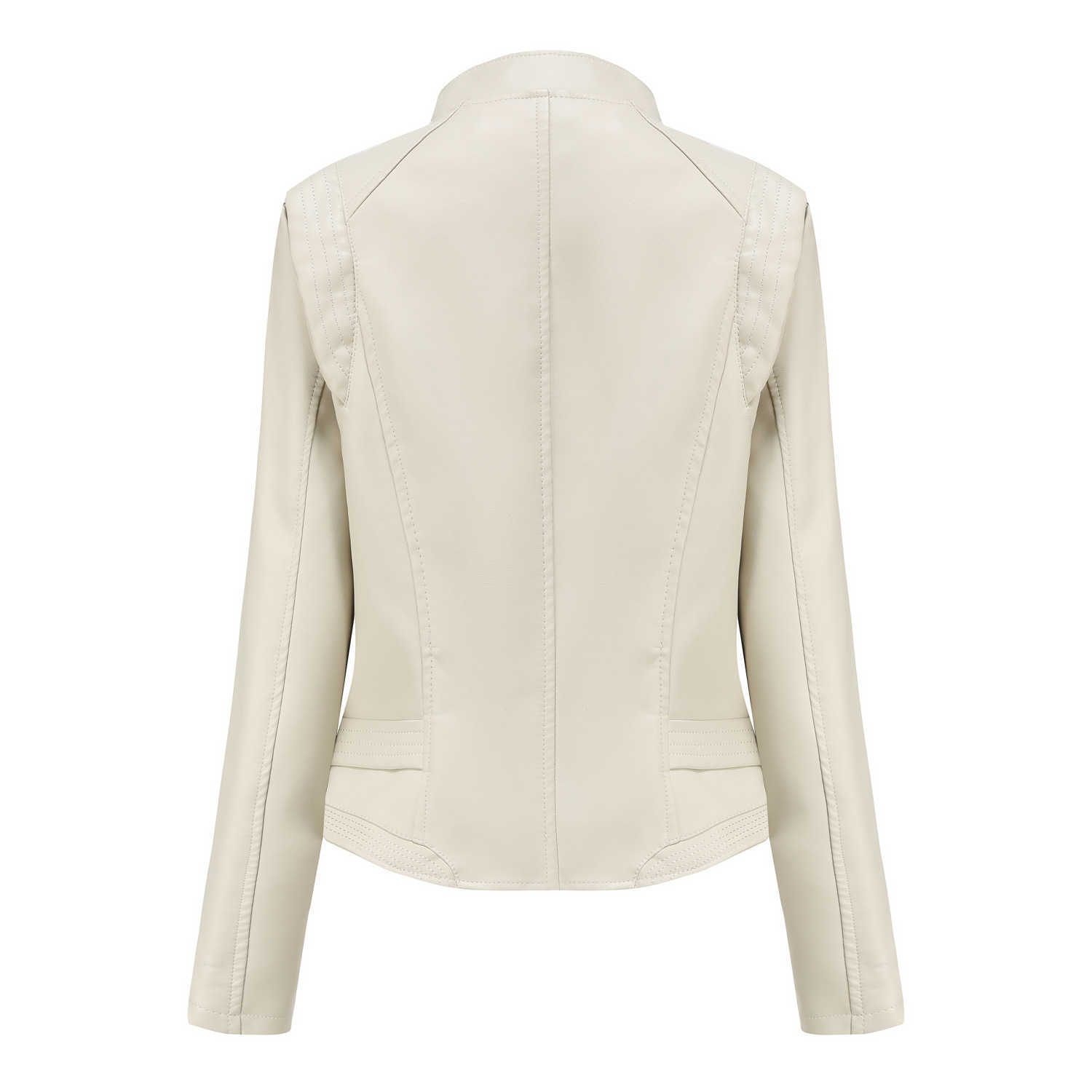 New Pu Lapel Womens Slim Fit Leather Jacket Womens Spring Autumn Thin Long Sleeved Jacket Short Womens Jacket Womens Leather Womens Jacket 241209