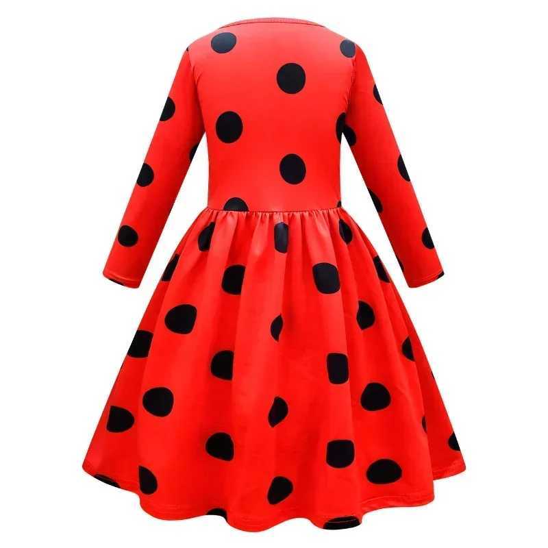 New Christmas Reddy Girl Little Beetle Cosplay Costume Mask Wig with Earrings Kids Halloween Fancy Costume Children Party Dress W250117
