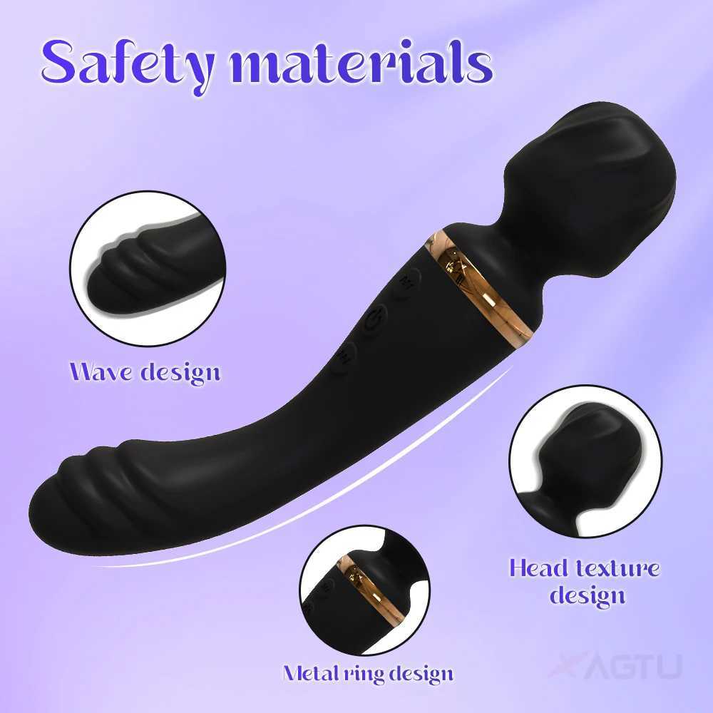 AV Vibrator G Spot Magic Wand Clitoris Stimulator Strong Vibration Powerful Dildos 10 Modes Massager Adult Sex Toys for Woman W250117