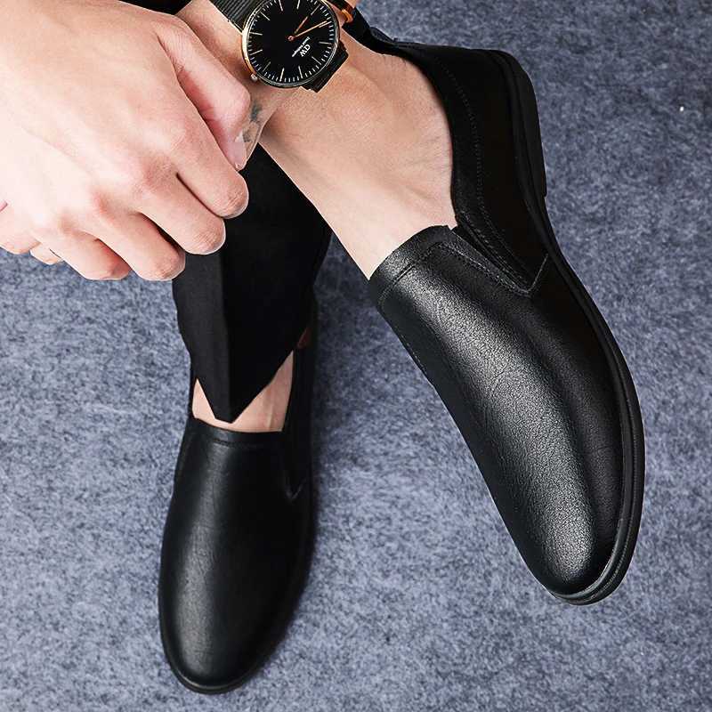 High Quality Designer Shoes Men Slip- Leather Shoes Genuine Leather Casual Shoes Driving Moccasin N-slip Loafers Men FlatsXJ250118