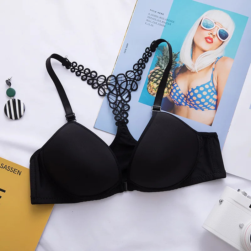 Front Clre Bras Lift Up Lingerie for Women Push Cross Back Underwear Seamless Sports Support Fitness Solid Color 250122
