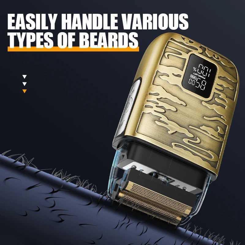Kemei KM-870 Mens Electric Shaver LED Display Adjustable Speed USB Electric ShaverW250117