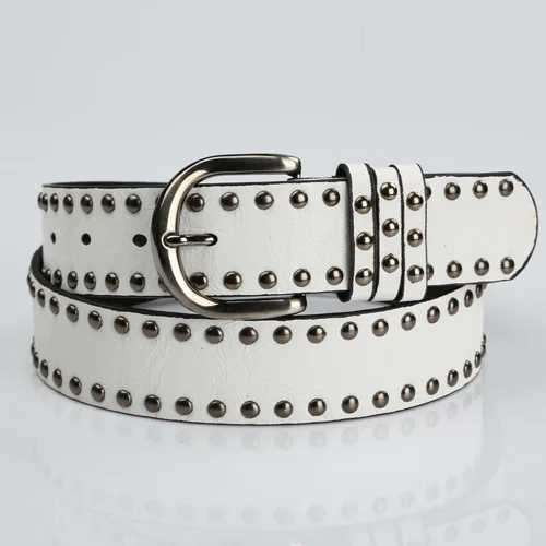 Punk Style Womens Belt All-match PU Leather Alloy Pin Buckle Solid Color Personality Blue Designer Belt Female Wholesale W250120
