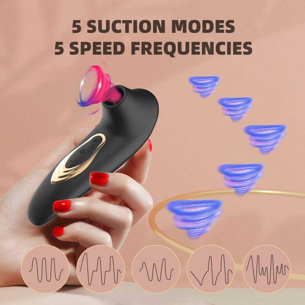 Clitoris Sucking Vibrator for Women Vacuum Sucker Nipple Suction Stimulator 5 Modes Vibrating Oral Sucking Clit Female Sex Toy W250117