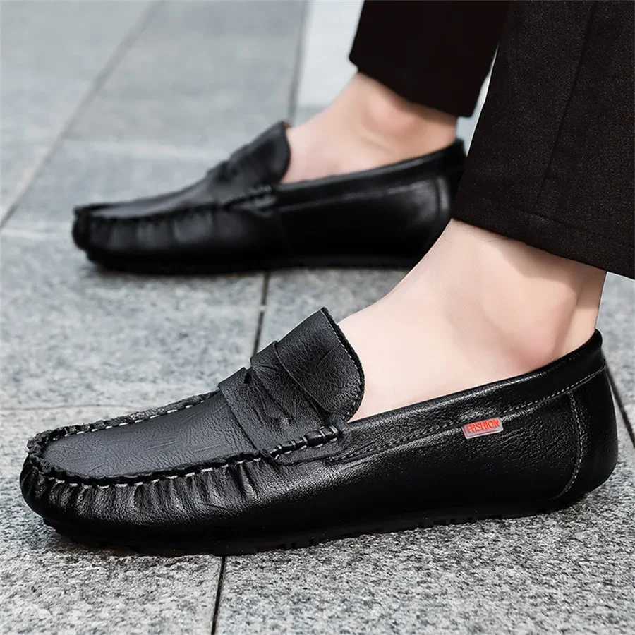 Big Size 38~48 Men Loafers Real Leather Fi Boat Shoes Mens Casual Leather Male Flat Shoes 2025 NewXJ250118