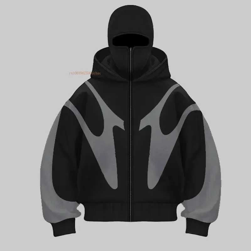 Zipper Hoodie Mens Autumn/Winter New Style Street Loose Y2K Couple Top Trendy Double Hat Unique Design Hooded Sweatshirt W250117