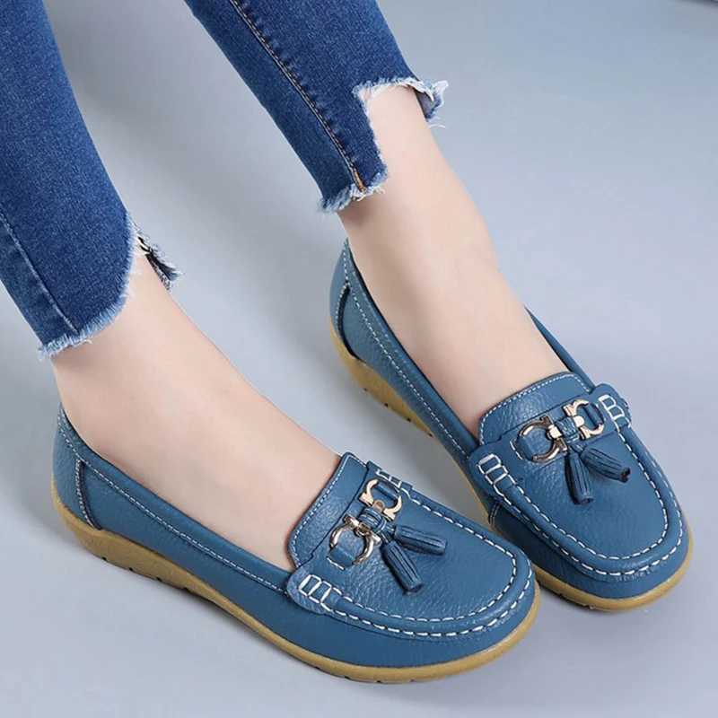 Women Flats Ballet Shoes Cut Out Leather Breathable Women Boat Shoes Ballerina Ladies Casual ShoesXJ250118