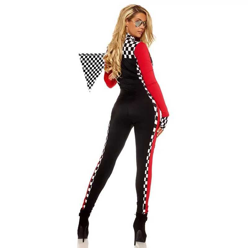 Cosplay Sexy Race Car Driver Halloween Costumes Women Sexy Racing Jumpsuit Long Sleeves Racer Girl Uniform Cheerleaders CostumeW250121