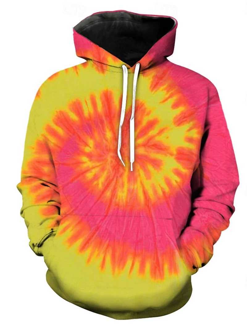 Autumn New 3D Print Tie-dye Graphic Hoodie Men Women Oversize Sweatshirt Colorful Clothing Harajuku Y2K Pullover Casual Hooded W250117