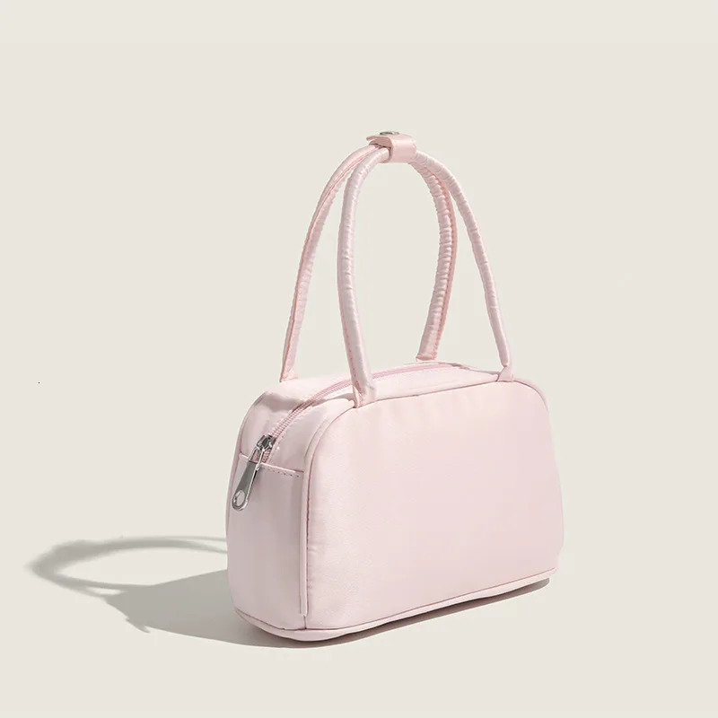 Fashion Women Silk Satin Clutch Purse Handbags Pink Female Boston Underarm Bags Sweet Girl Small Top Handle Square Shoulder 250122