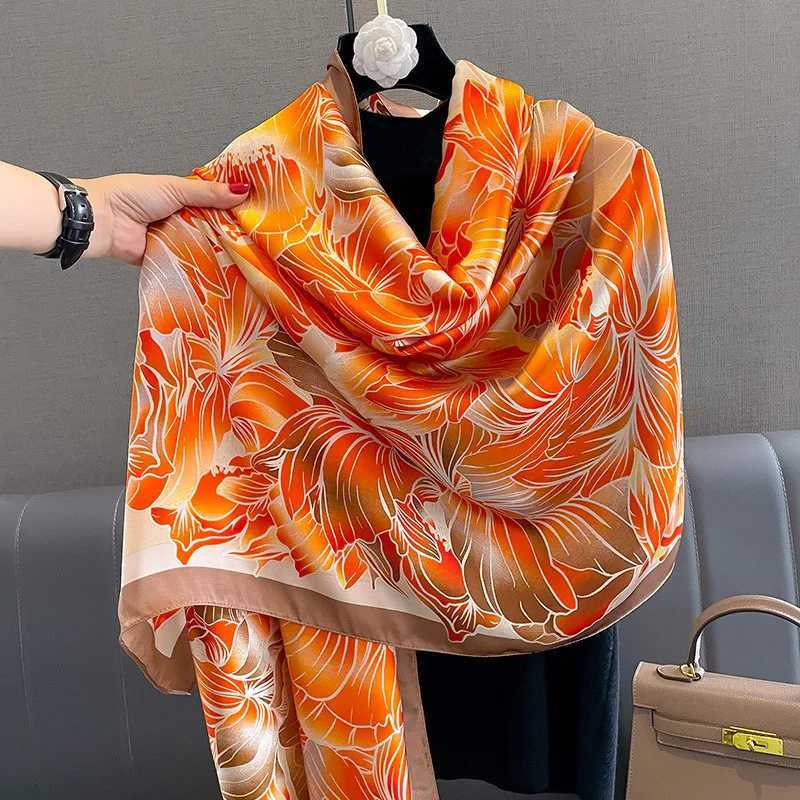 New Shl 2024 Seasons Luxury Sunscreen Bandannas Europe And America Print Long scarf Fashion Latt 160X40CM Silk Scarves W250118