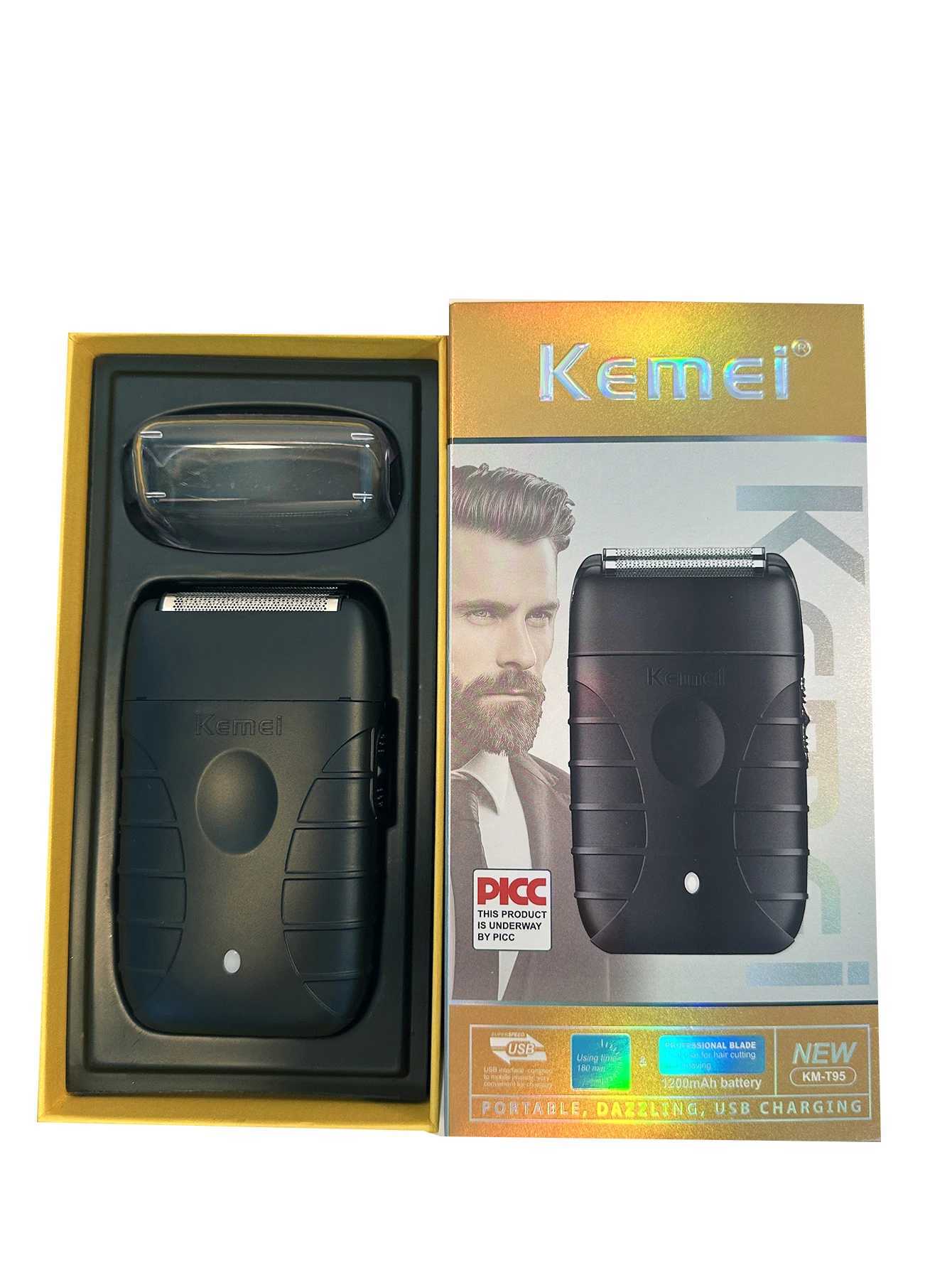 Kemei T95 New Electric Shaver with LED Display Screen Rechargeable Hair Beard Razor Bald Head Shaving for MenW250117