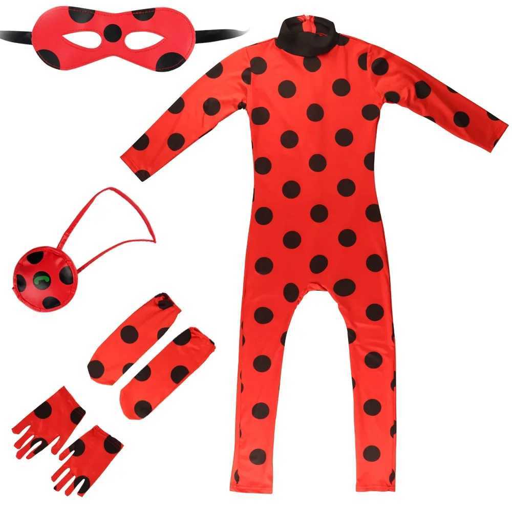 New Childrens Anime Ladybird Costume with Separate Eye Mask Cosplay Carnival Party Stage Performance Clothing for Kids Girls W250117